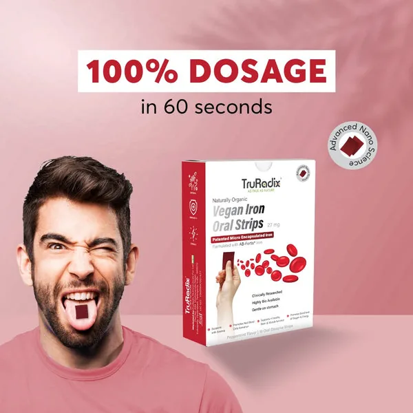 Truradix Vegan Iron Oral Strips | Fast-Absorbing Peppermint Dissolving Strips | Non-Constipating Plant-Based Supplement-3