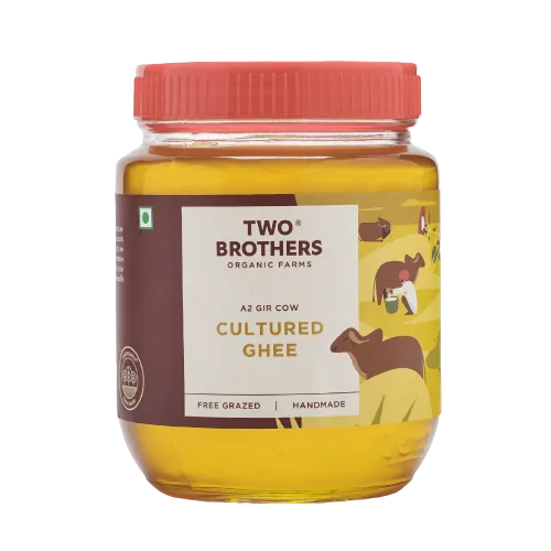Two Brothers Organic Farms A2 Gir Cow Cultured Ghee | Curd-Churned Bilona Ghee | Certified Glyphosate-Free-2