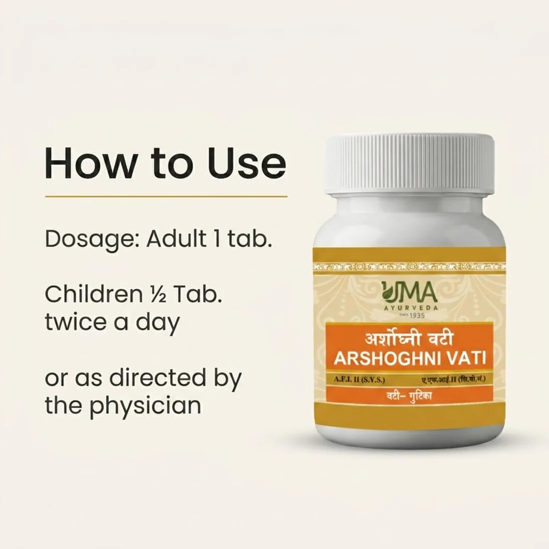 Uma Ayurveda Arshoghni Vati | Classical Ayurvedic Tablets | Anorectal & Digestive Comfort Support-3