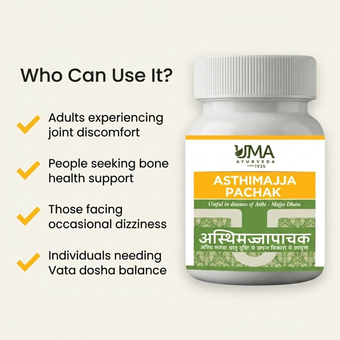Uma Ayurveda Asthimajjapachak Tablets | Classical Ayurvedic Formula | Bone, Joint & Marrow Support-3