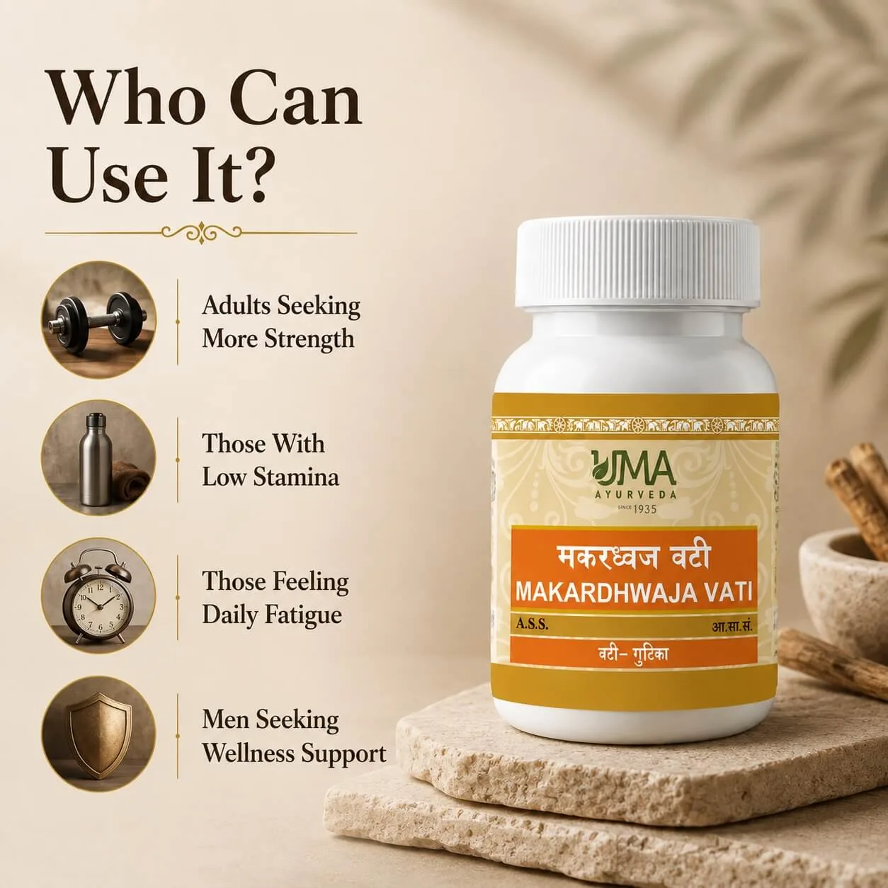 Uma Ayurveda Makardhwaj Vati | Herbomineral Ayurvedic Tablet | Stamina & Vitality Support-3