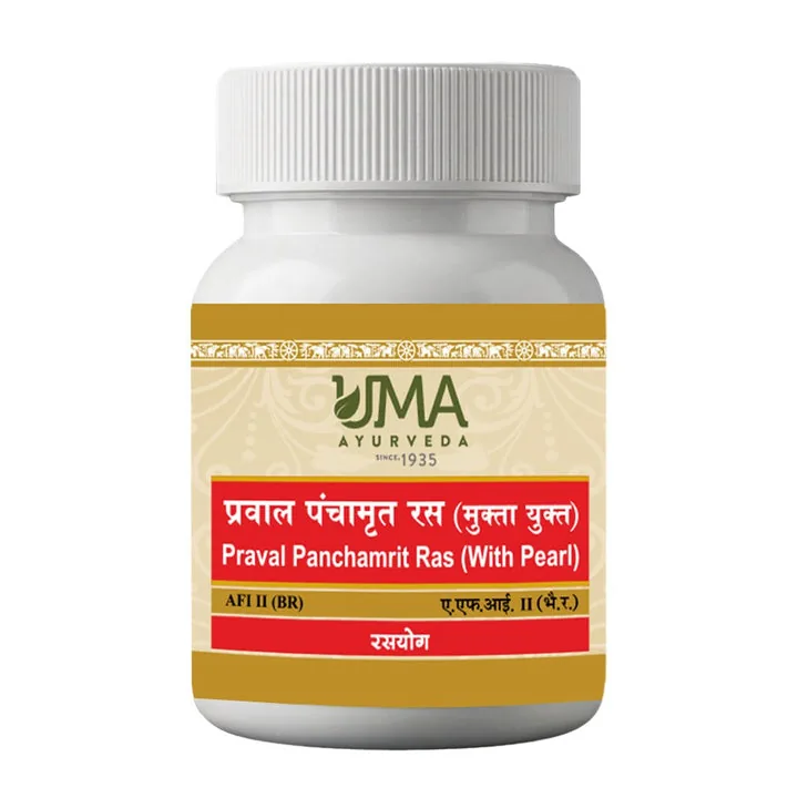 Uma Ayurveda Praval Panchamrit Ras With Pearl