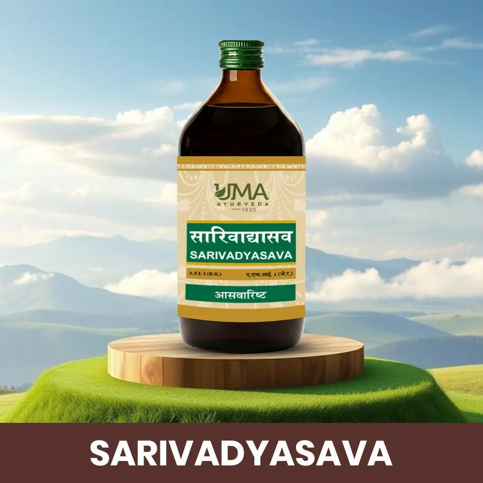 Uma Ayurveda Sarivadyasava Syrup | Ayurvedic Blood Purifier | Pitta Balancing Herbal Tonic-2