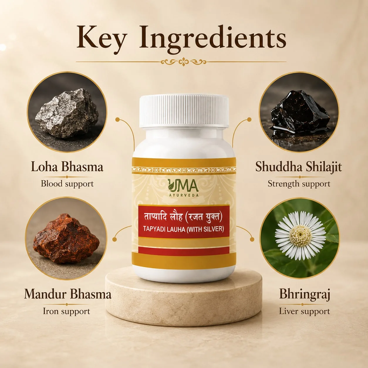Uma Ayurveda Tapyadi Lauha Tablets | Herbo-Mineral Iron Formula | Liver & Vitality Support-5