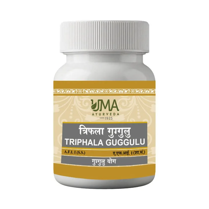 Uma Ayurveda Triphala Guggulu | Classical Ayurvedic Tablets | Digestive & Detox Support