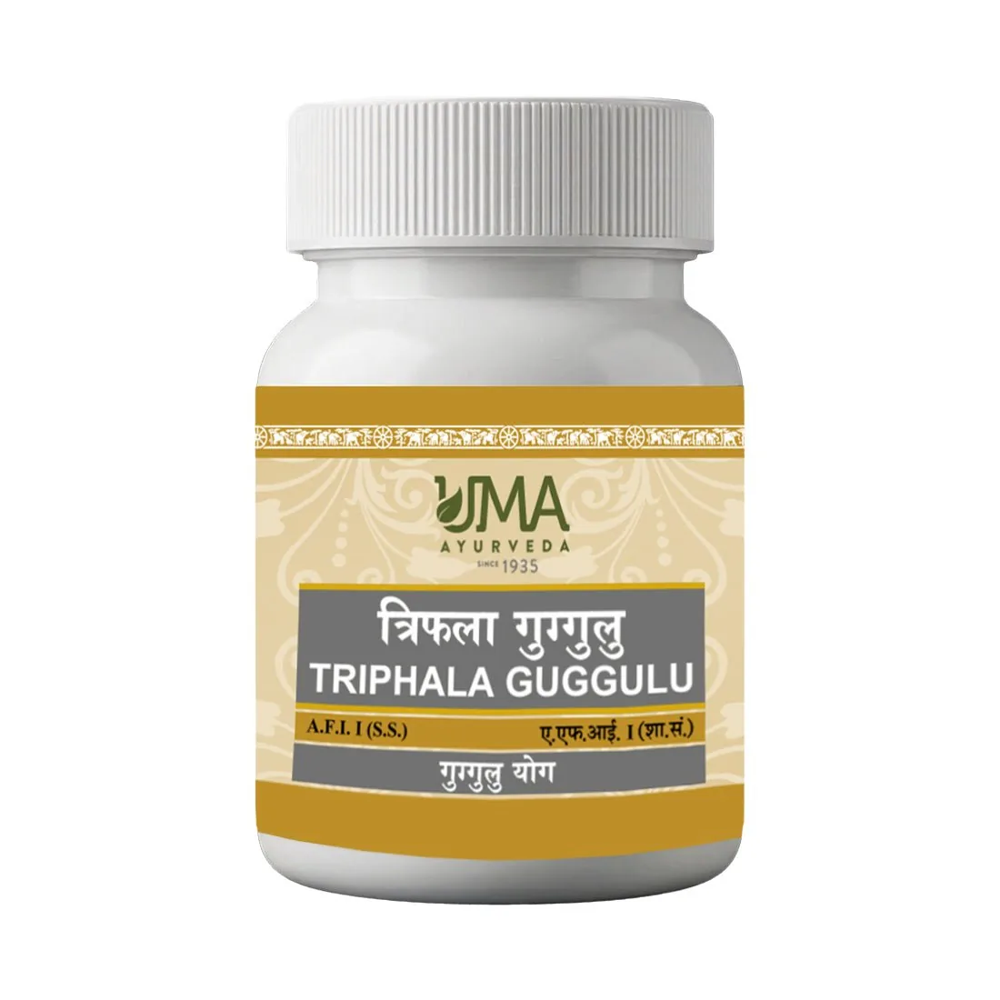 Uma Ayurveda Triphala Guggulu | Classical Ayurvedic Tablets | Digestive & Detox Support-1