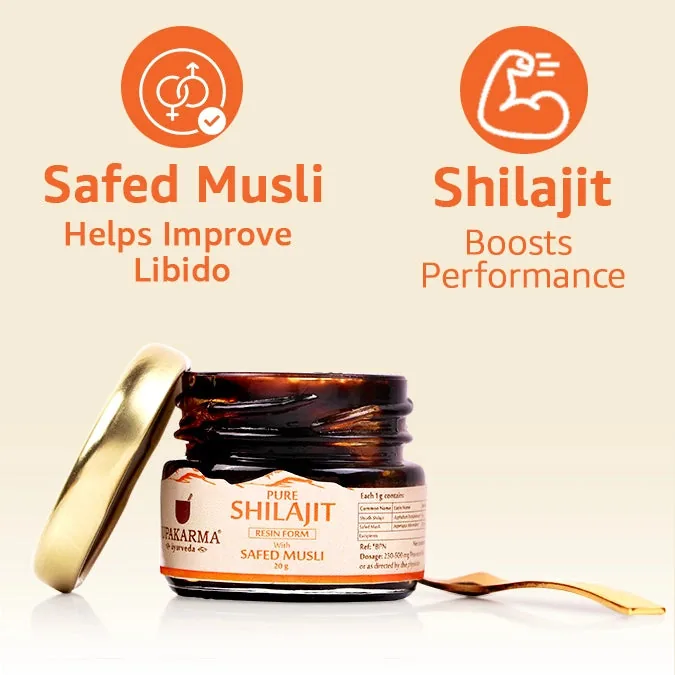 Upakarma Ayurveda Original & Pure Shilajit Resin with Safed Musli | Ayurvedic Performance & Stamina Booster | Pure Himalayan Resin Form-2