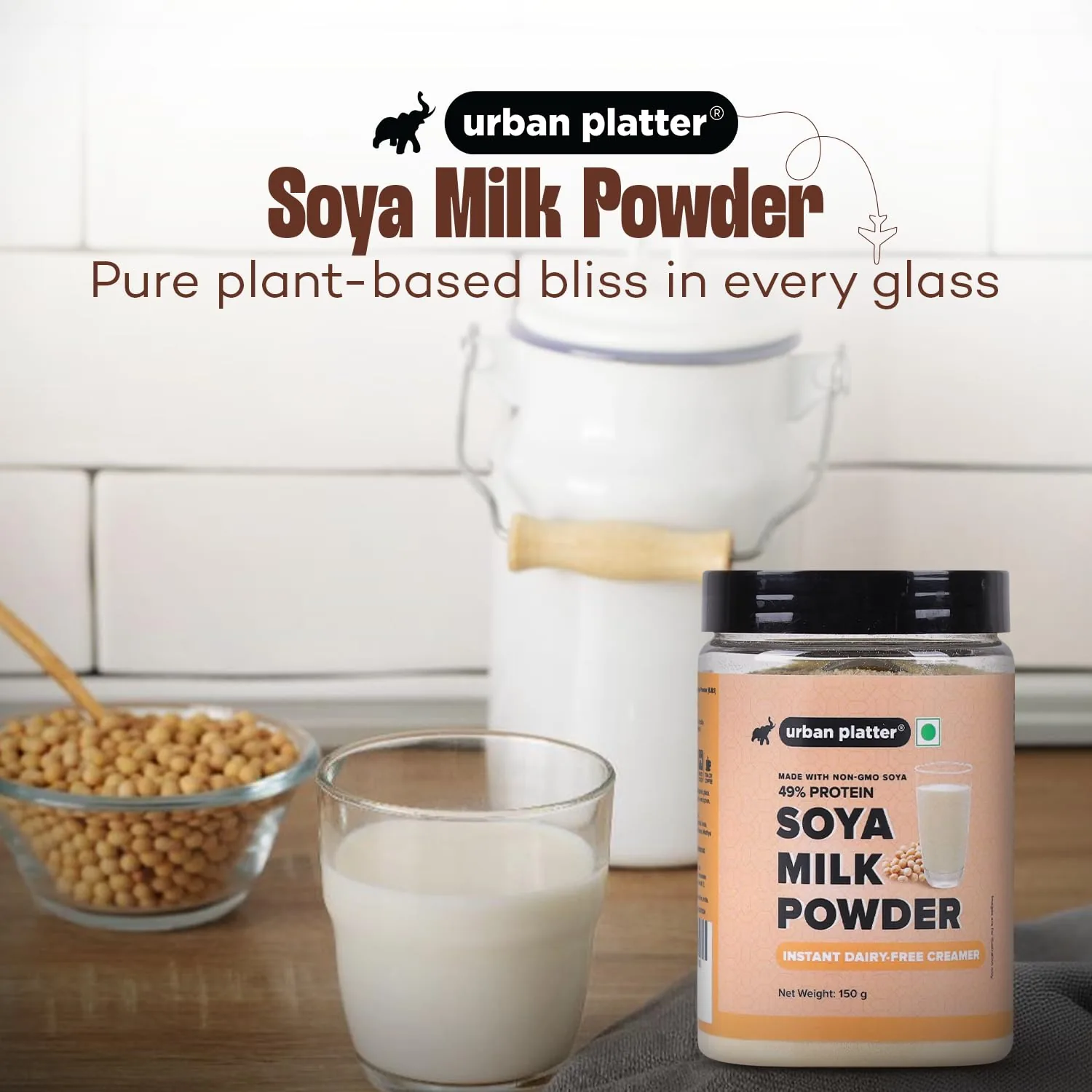 Urban Platter Soya Milk Powder (Soy-Based Dairy Alternative | Unsweetened | 49% Protein | Plant-Based | Non GMO)-2