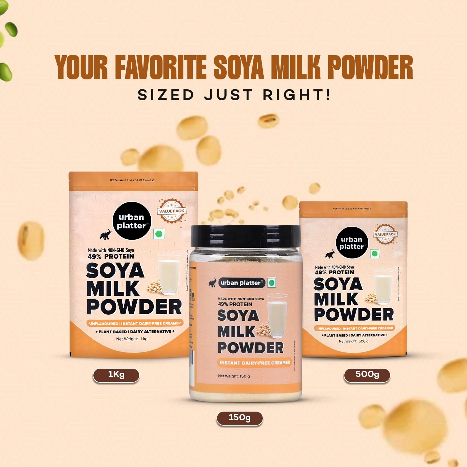 Urban Platter Soya Milk Powder (Soy-Based Dairy Alternative | Unsweetened | 49% Protein | Plant-Based | Non GMO)-4