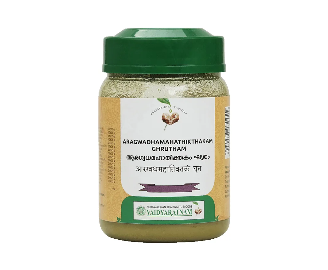 Vaidyaratnam Aragwadhamahathikthakam Ghrutham | Medicated Ayurvedic Ghee | Skin Health Support