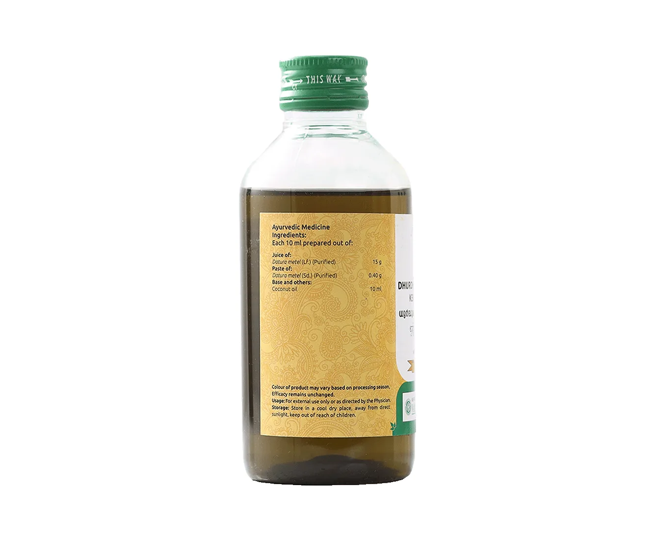 Vaidyaratnam Dhurdhoorapathradi Kera Thailam | Ayurvedic Hair Oil | Scalp Care & Dandruff Relief-2
