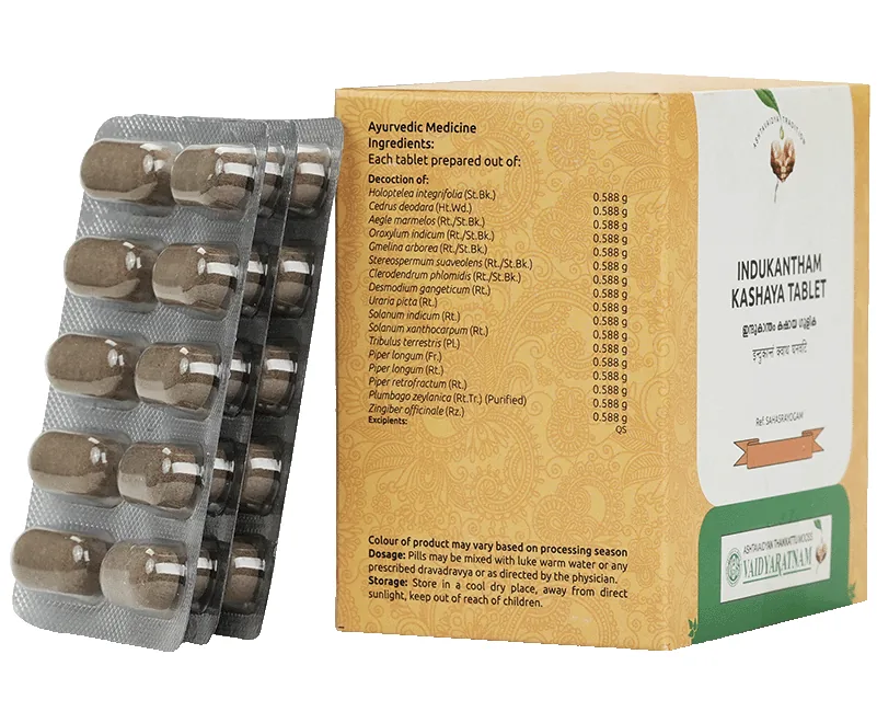 Vaidyaratnam Indukantham Kashaya Gulika | Ayurvedic Digestive & Immunity Tablets | Traditional Vata-Pacifying Formula-2