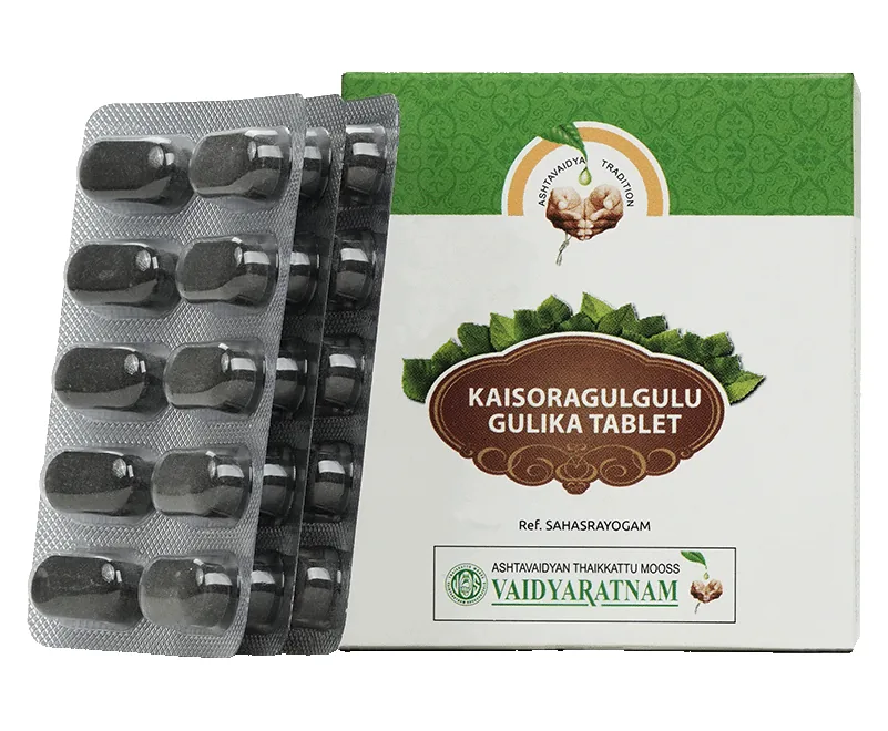 Vaidyaratnam Kaisoraguggulu Gulika | Ayurvedic Guggul Formulation | Herbal Wellness Support-1