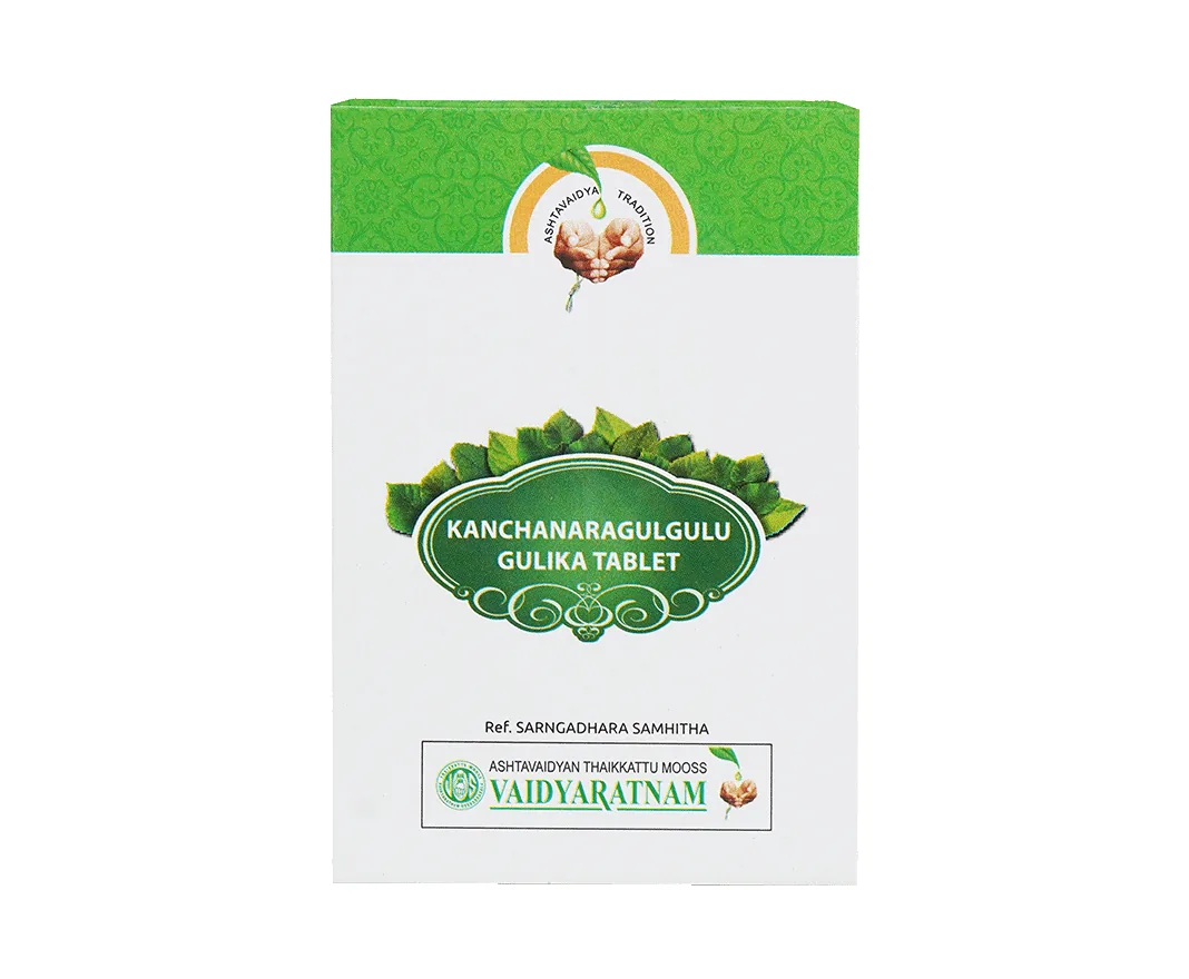 Vaidyaratnam Kanchanara Gulgulu Gulika Tablets | Ayurvedic Thyroid & Lymphatic Support | Traditional Guggulu Formulation