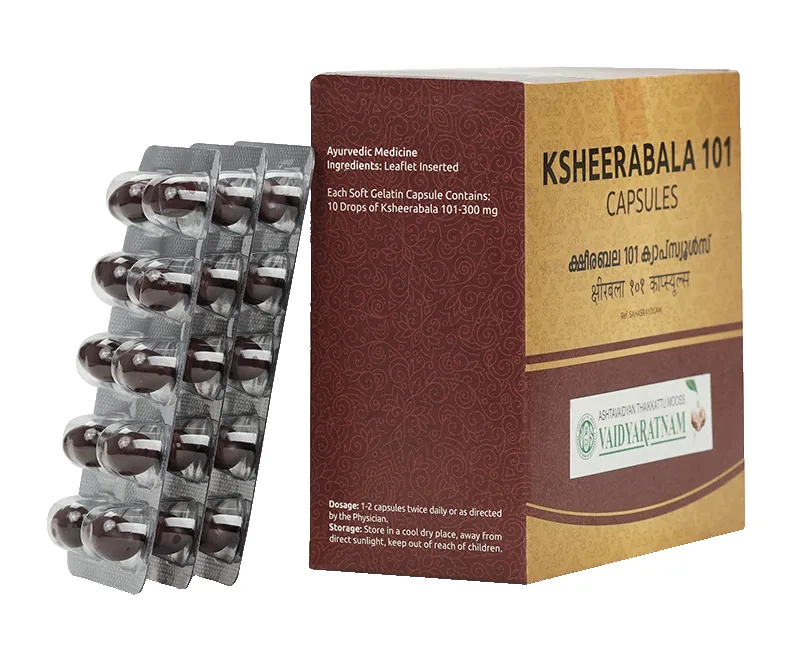 Vaidyaratnam Ksheerabala 101 Softgel Capsules | Ayurvedic Support | Vata Disorders-1