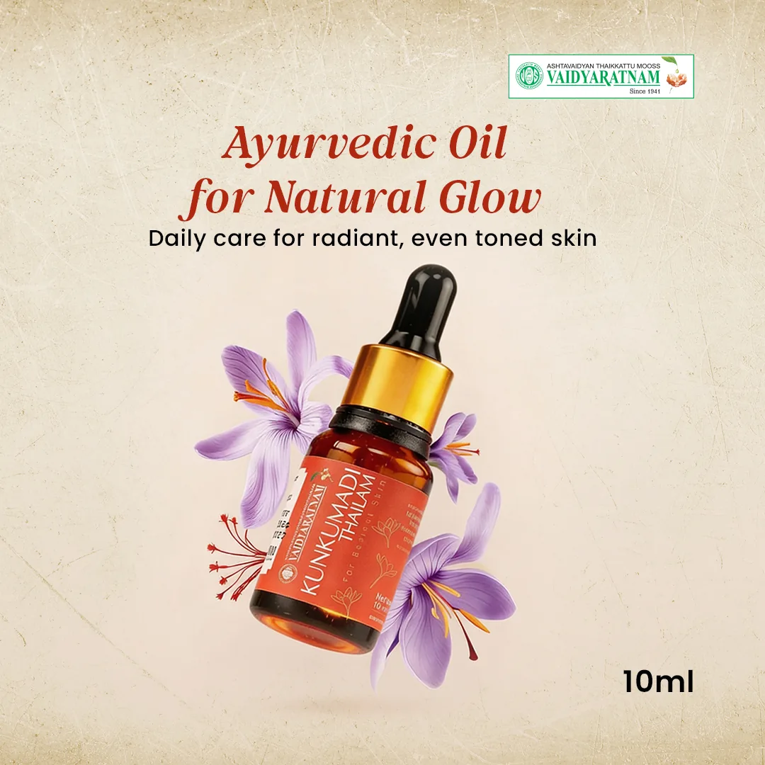 Vaidyaratnam Kunkumadi Tailam | Ayurvedic Facial Oil | Natural Glow and Skin Clarifying Formula-2