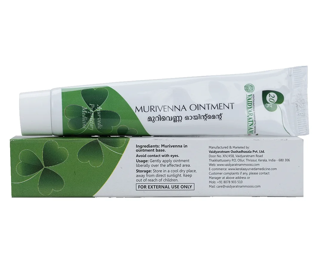 Vaidyaratnam Murivenna Ointment | Ayurvedic Pain Relief & Wound Healing Balm-2