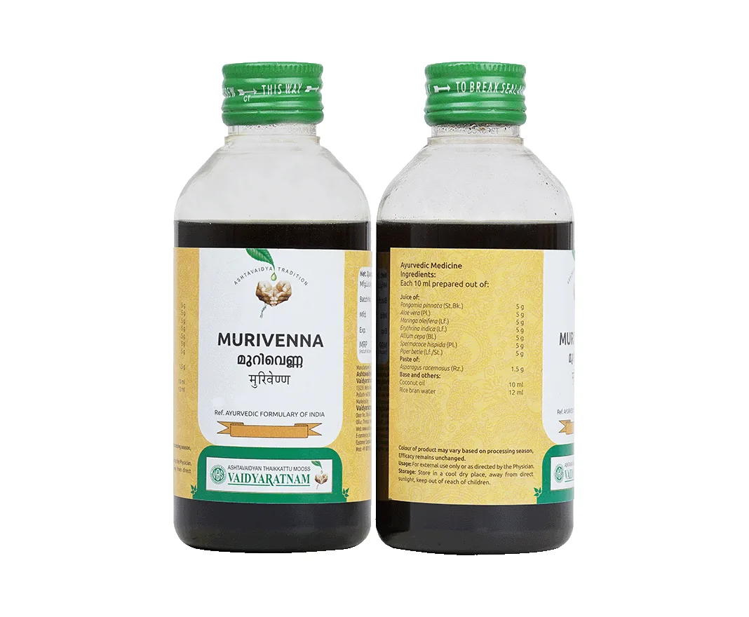 Vaidyaratnam Murivenna | Ayurvedic Medicated Oil | Pain Relief & Wound Healing-2