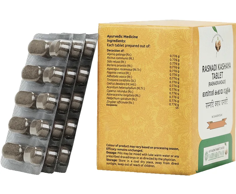 Vaidyaratnam Rasnadi (Rasnaerandadi) Kashaya Gulika | Ayurvedic Herbal Supplement | Traditional Wellness Support-2