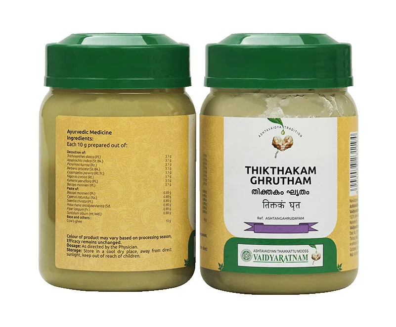Vaidyaratnam Thikthakam Ghrutham | Medicated Ayurvedic Ghee | Pitta Balancing Formula-2