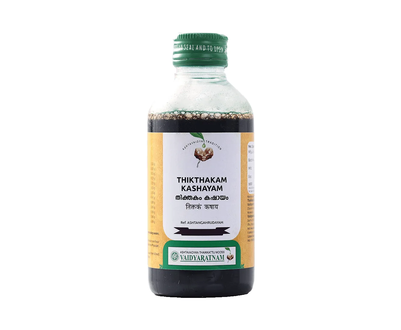 Vaidyaratnam Thikthakam Kashayam | Ayurvedic Skin & Pitta Balance Liquid
