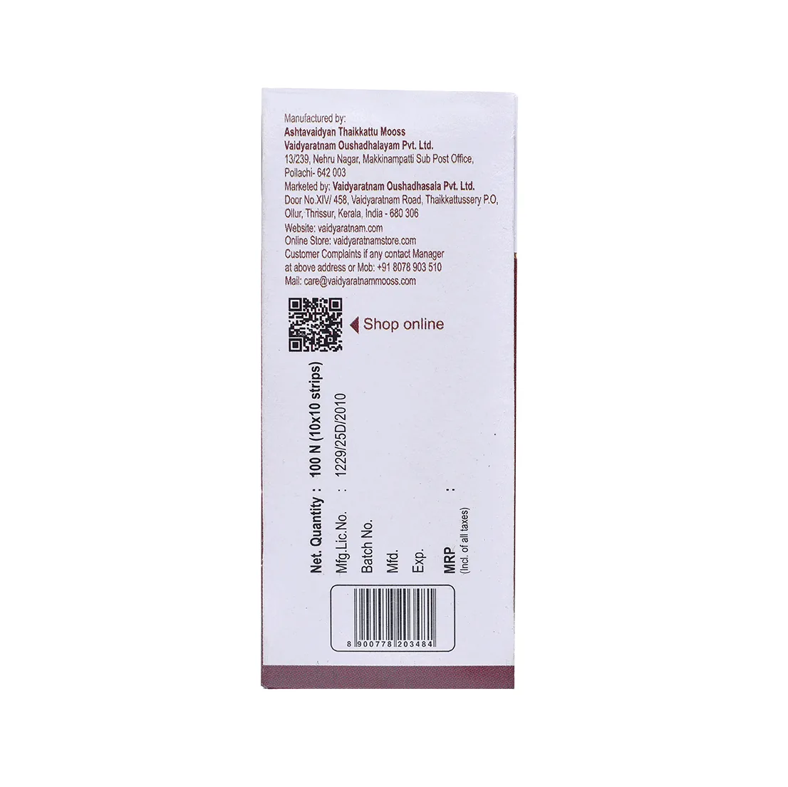 Vaidyaratnam Thyrocalm Tablet | Ayurvedic Thyroid Support | Natural Endocrine Balance-2