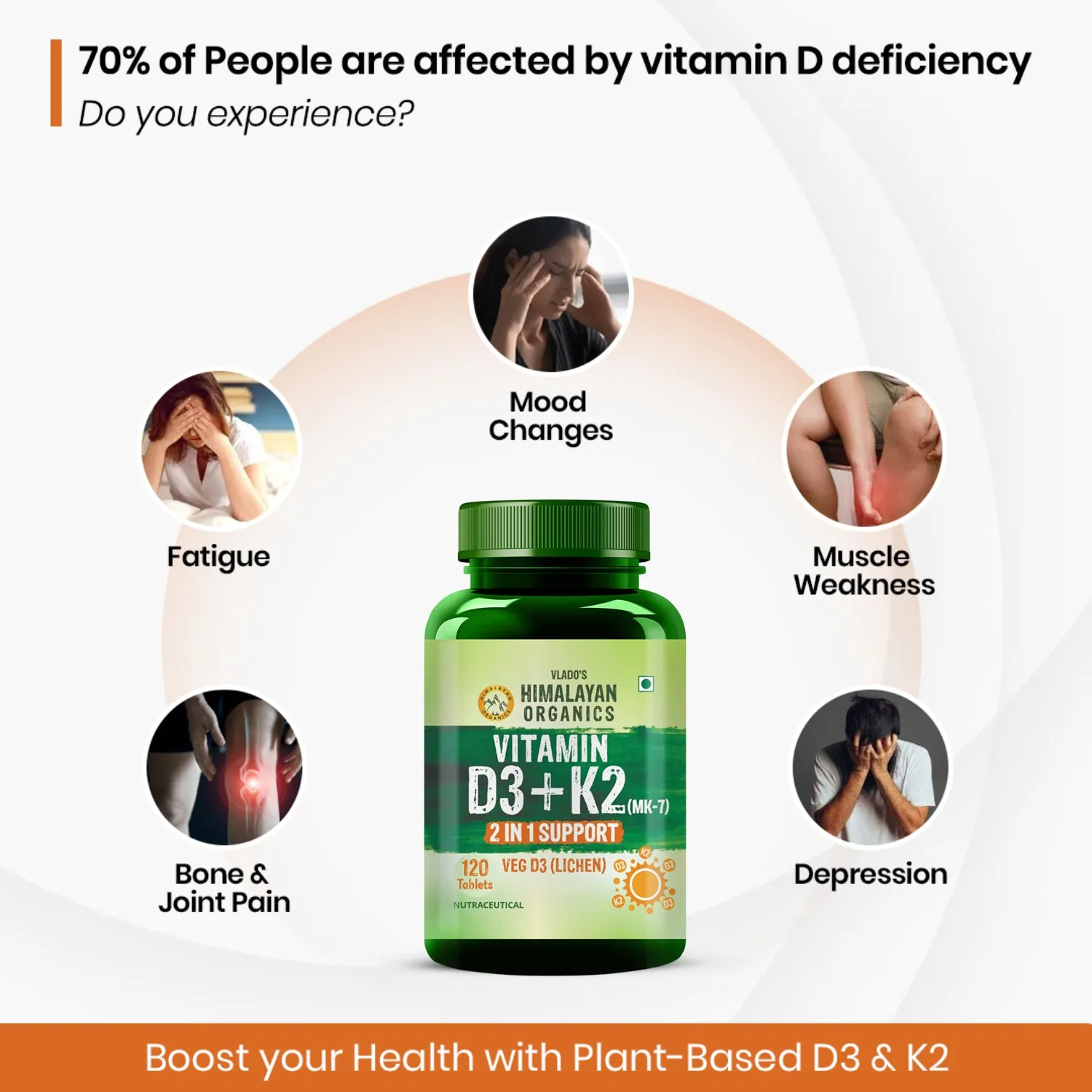 Valdo's Himalayan Organics Vitamin D3 + K2 Promote Healthy Bones Nutraceutical Tablets | Vegan Bone Strength & Heart Support Supplement | Synergistic Calcium Absorption Formula-4