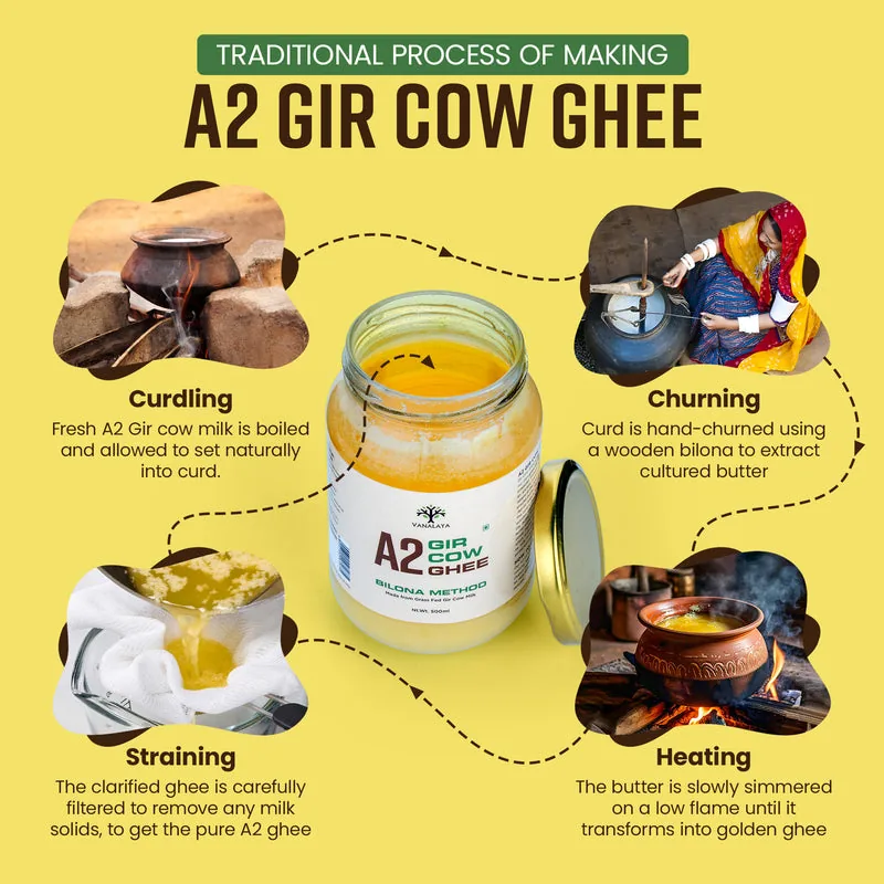 Vanalaya Organic Gir Cow Ghee | Pure A2 Bilona Clarified Butter | Traditional Vedic Method-4