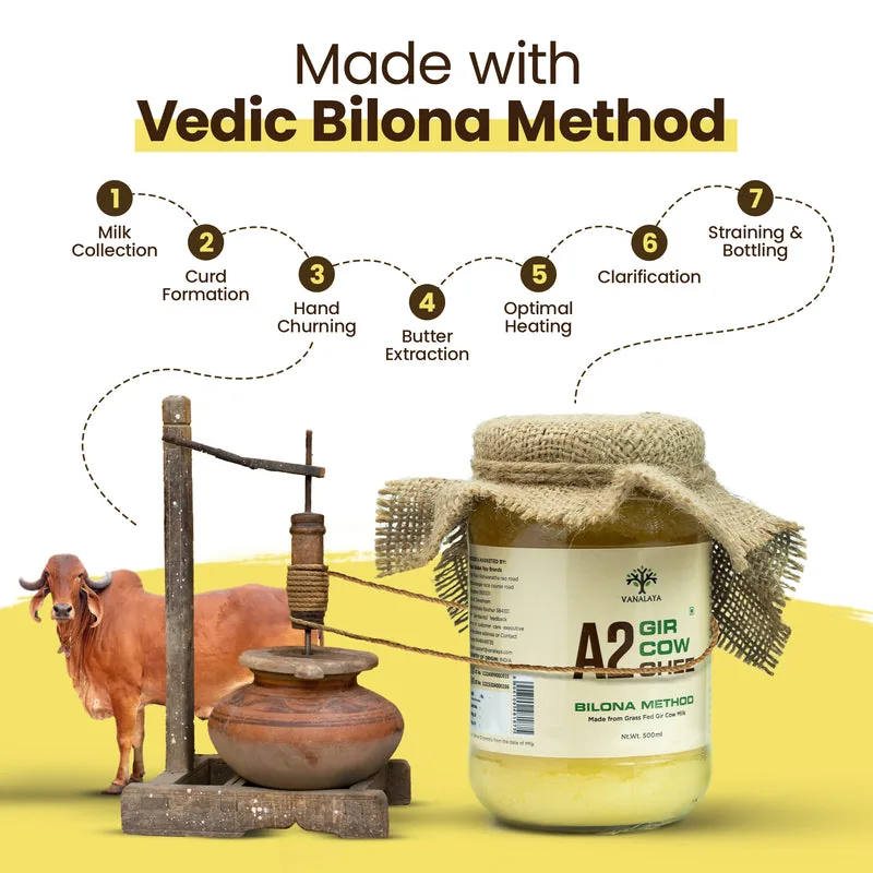 Vanalaya Organic Gir Cow Ghee | Pure A2 Bilona Clarified Butter | Traditional Vedic Method-7