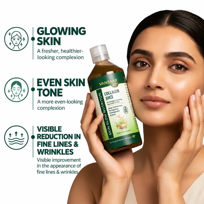 Vansaar 45+ Collagen Juice | Plant-Based Liquid Collagen Builder | Ayurvedic Beauty Supplement for Skin & Hair-3