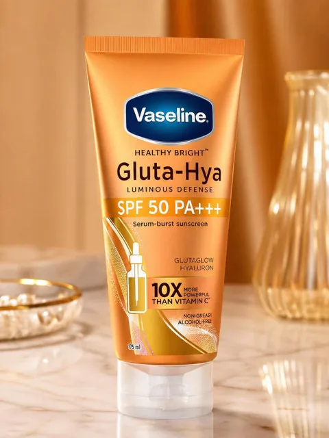 Vaseline Gluta Hya Antioxidant SPF 50 PA+++ Sunscreen | Brightening Body Serum | High UV Protection 175 ml