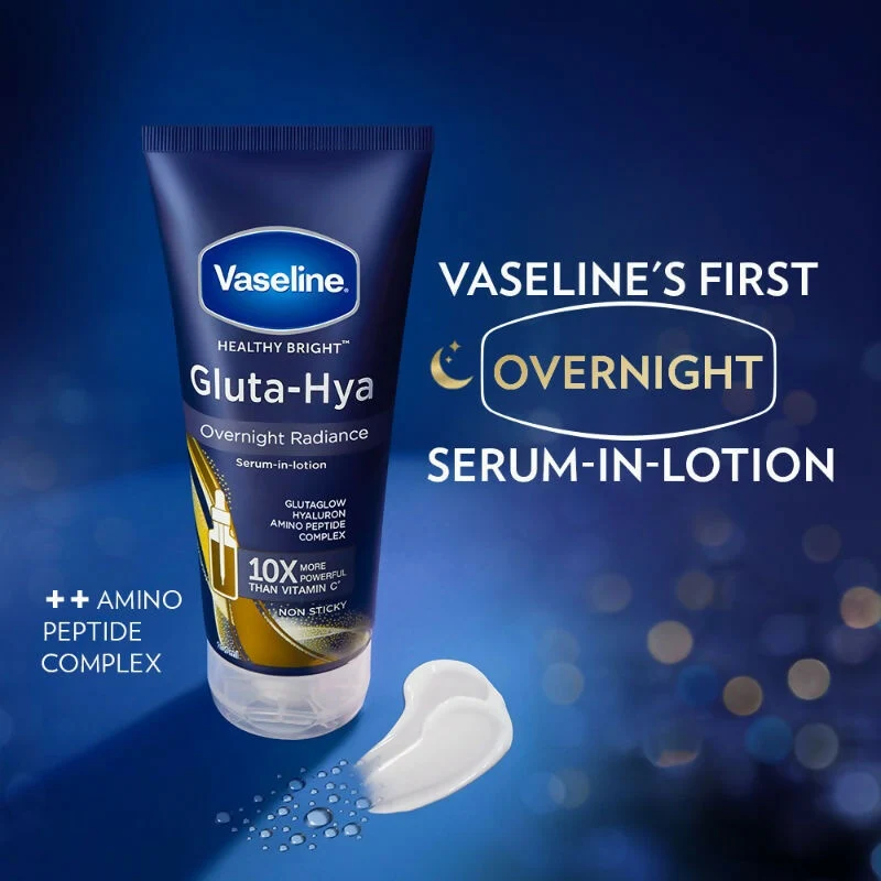 Vaseline Gluta-Hya Overnight Radiance Serum-In-Lotion | Hydrating Body Lotion | GlutaGlow & Hyaluron for Radiant Skin-2
