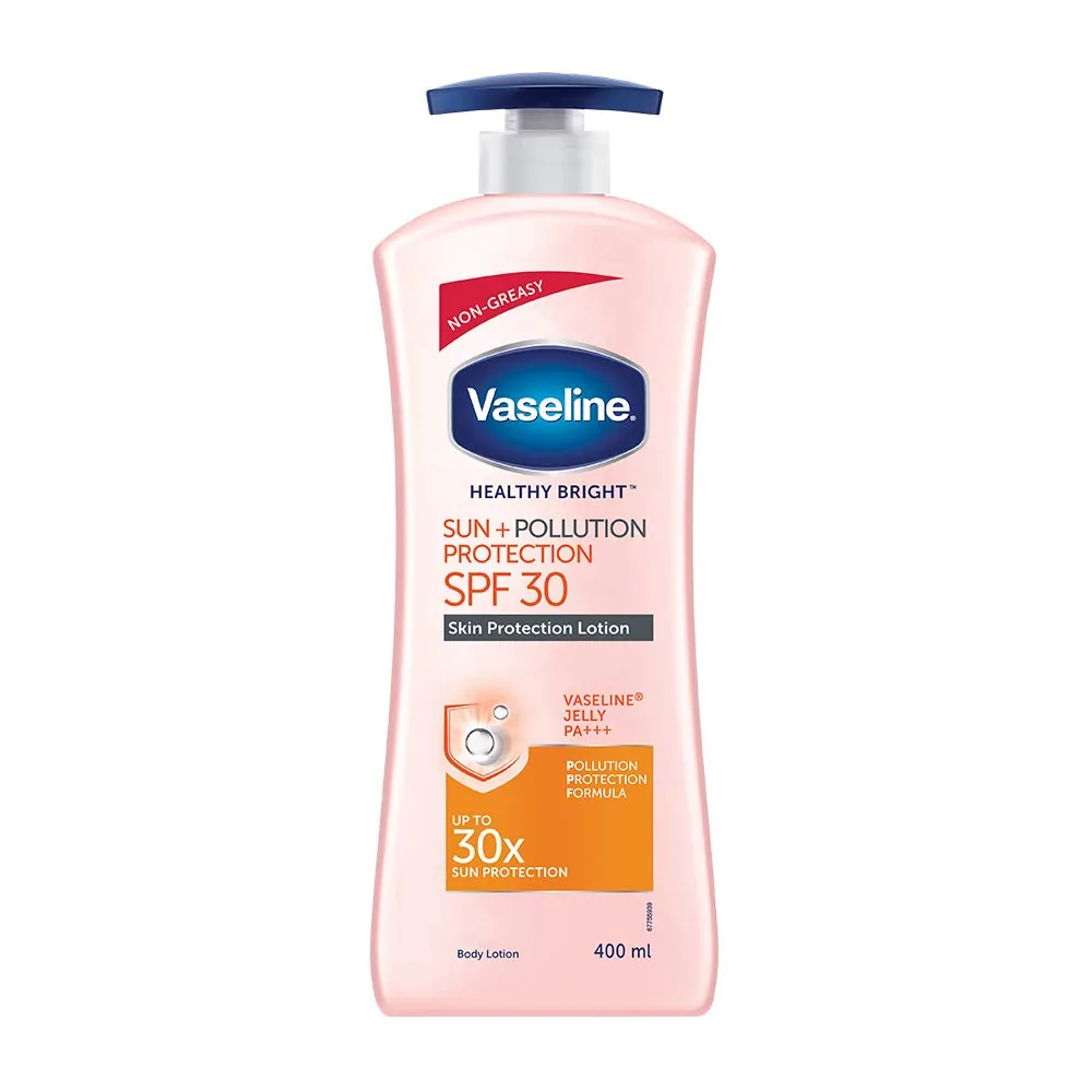 Vaseline Healthy Bright Sun + Pollution Protection SPF 30 Body Lotion | Daily Brightening Moisturizer | Dual Protection SPF 30 PA+++