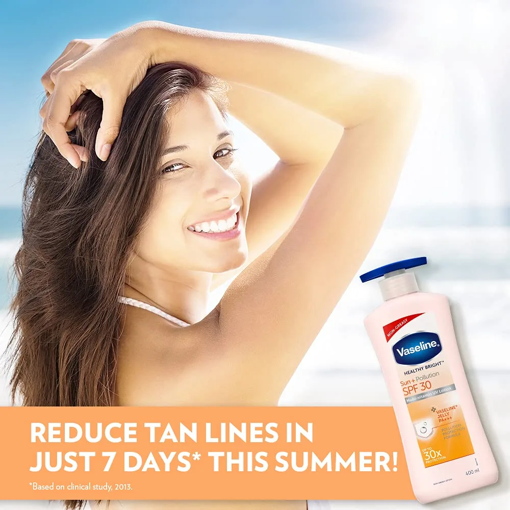 Vaseline Healthy Bright Sun + Pollution Protection SPF 30 Body Lotion | Daily Brightening Moisturizer | Dual Protection SPF 30 PA+++-4