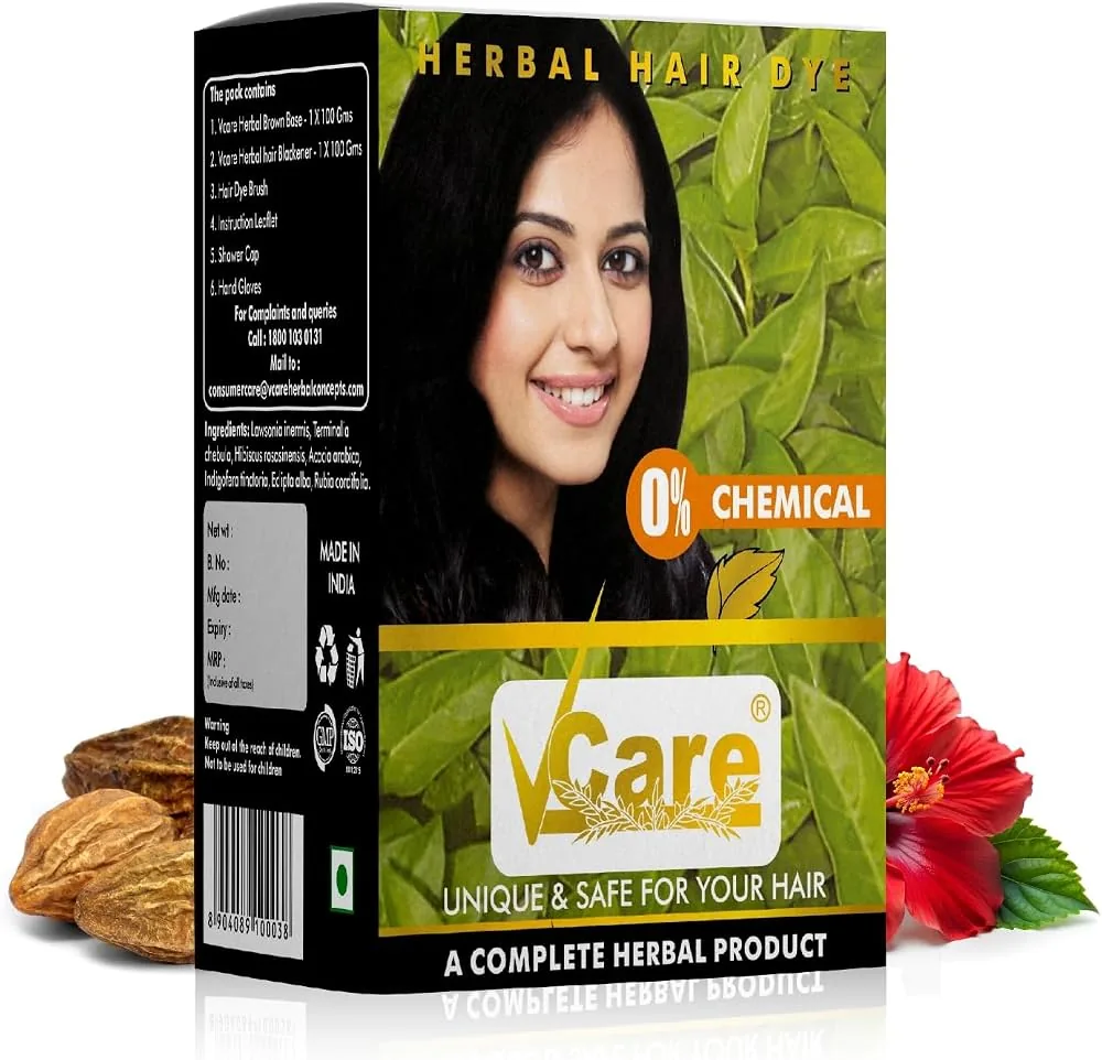 VCare Herbal Hair Dye | Two-Step Natural Hair Coloring | Grey Coverage-1