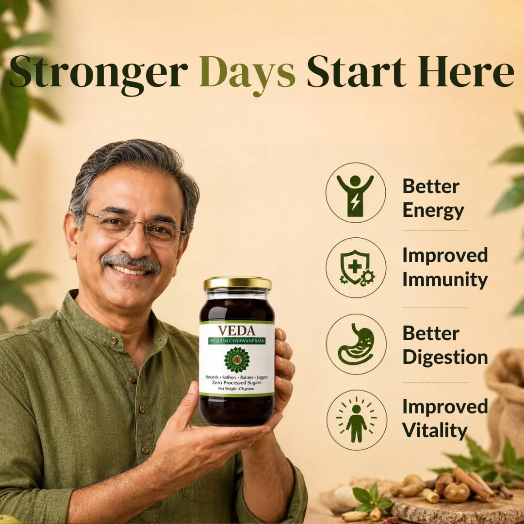 Veda Premium Chyawanprash (Sugar Free) | All-Season Jaggery Chyawanprash | Enriched with Almonds & Saffron-4