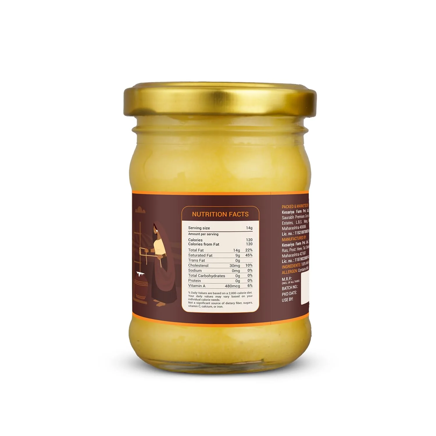 Vedic Ghee Premium A2 Gir Cow Cultured Ghee | Traditional Bilona Churned Desi Ghee | Pure Grass-Fed Cow Ghee-1