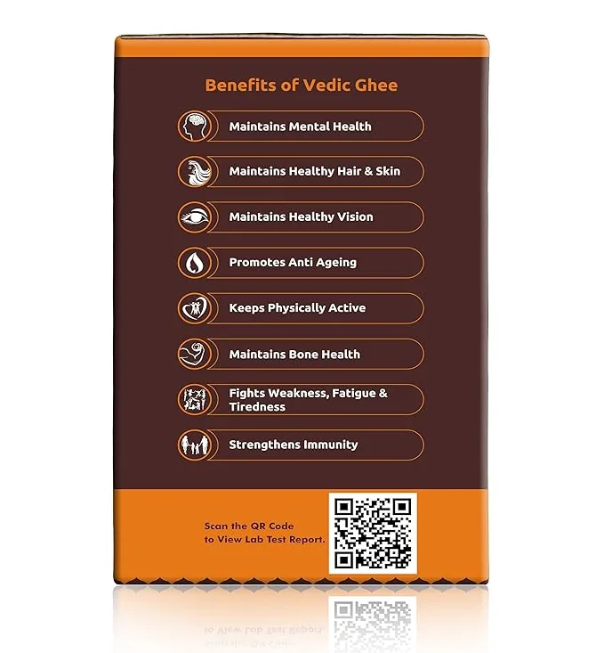 Vedic Ghee Premium A2 Gir Cow Cultured Ghee | Traditional Bilona Churned Desi Ghee | Pure Grass-Fed Cow Ghee-3