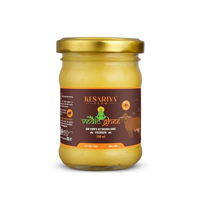 Vedic Ghee Premium A2 Gir Cow Cultured Ghee | Traditional Bilona Churned Desi Ghee | Pure Grass-Fed Cow Ghee-1