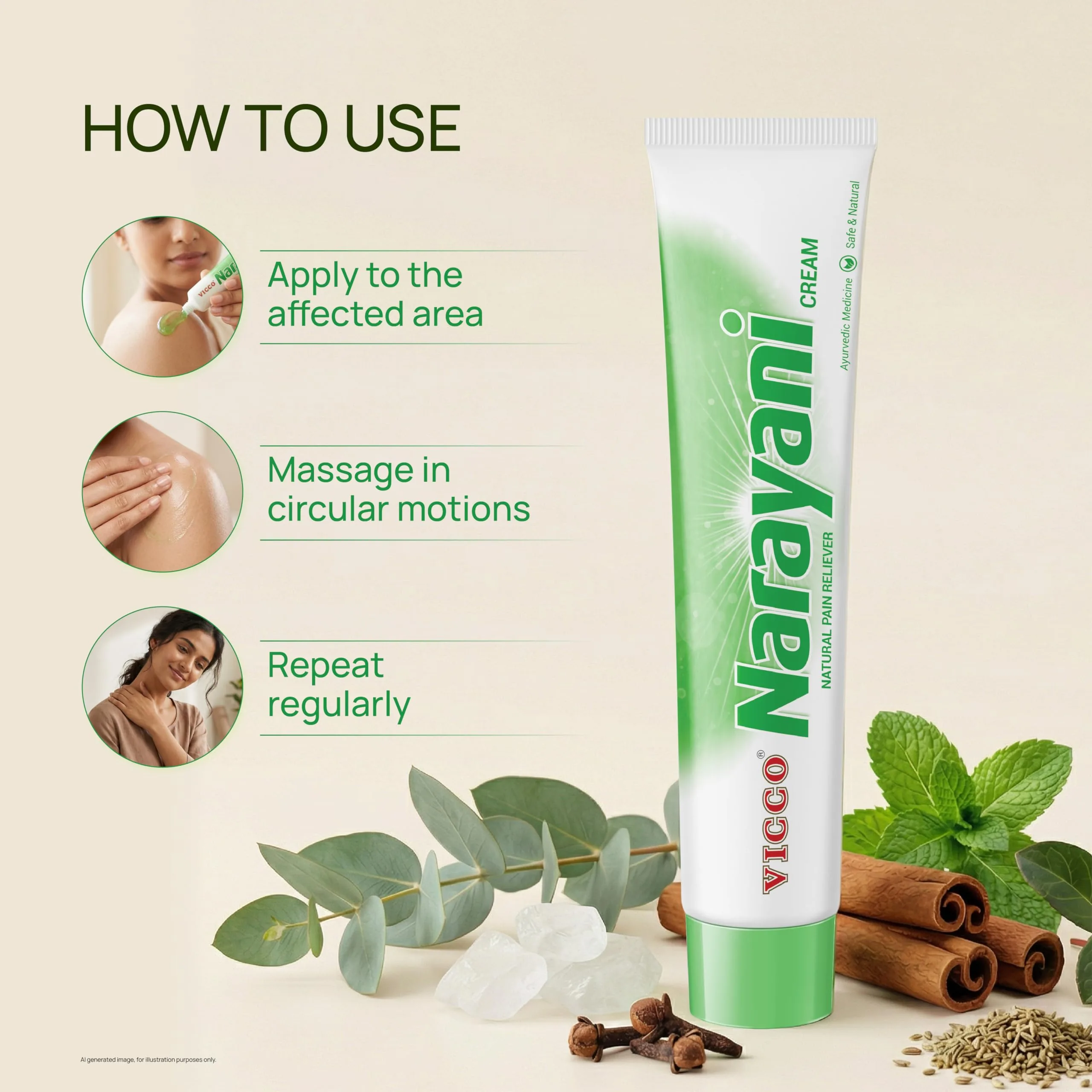 Vicco Narayani Cream | Ayurvedic Pain Relief Ointment | Herbal Muscle & Joint Care-2