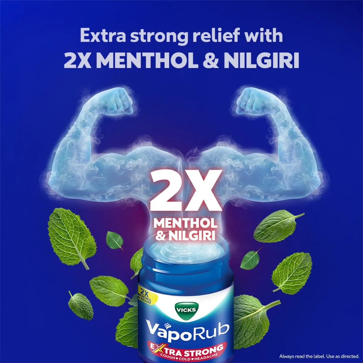 Vicks Vaporub Xtra Strong Balm | Double Action Cold & Headache Relief-1