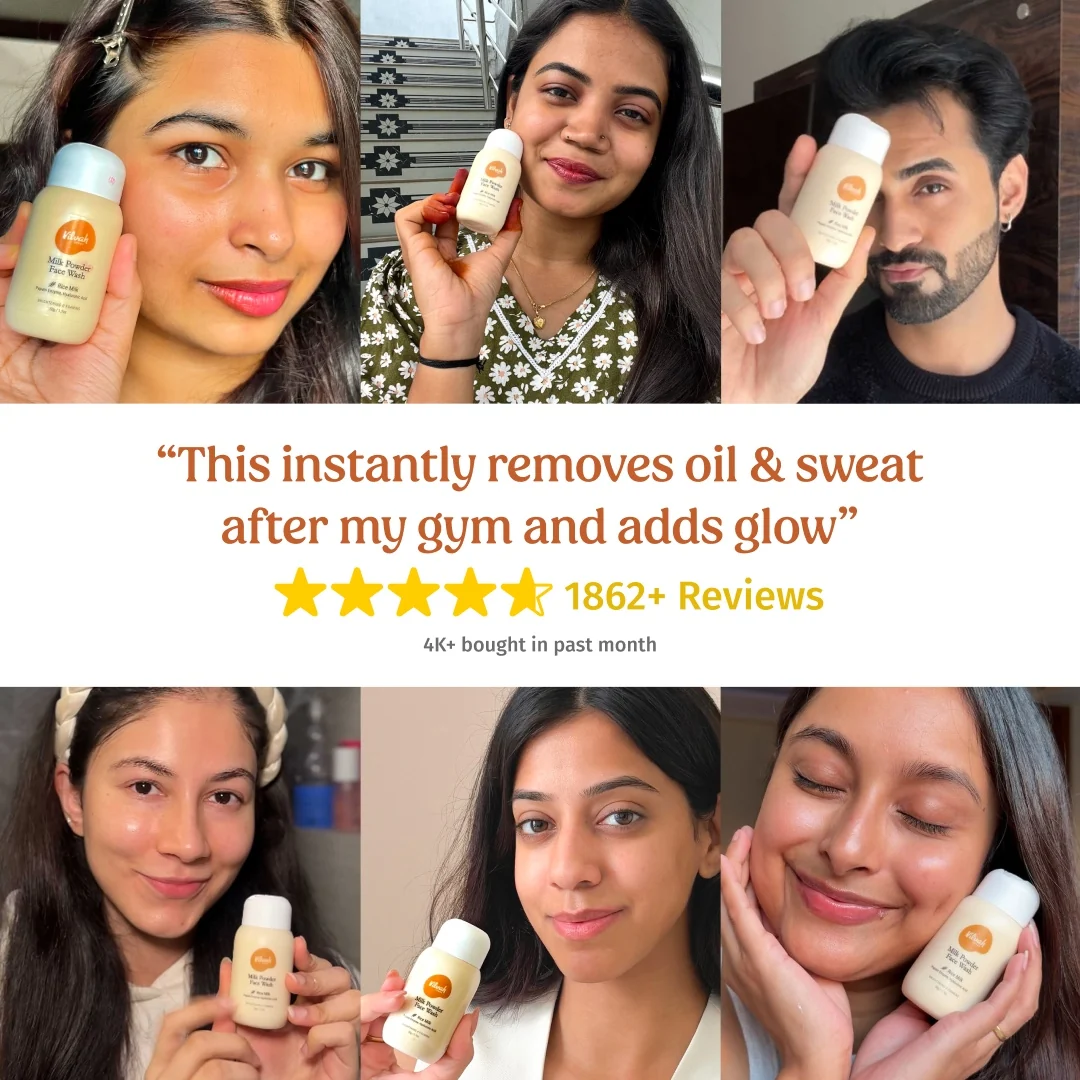 Vilvah Store Milk Powder Face Wash | Powder-to-Foam Cleanser | Gentle Exfoliation & Hydration-6