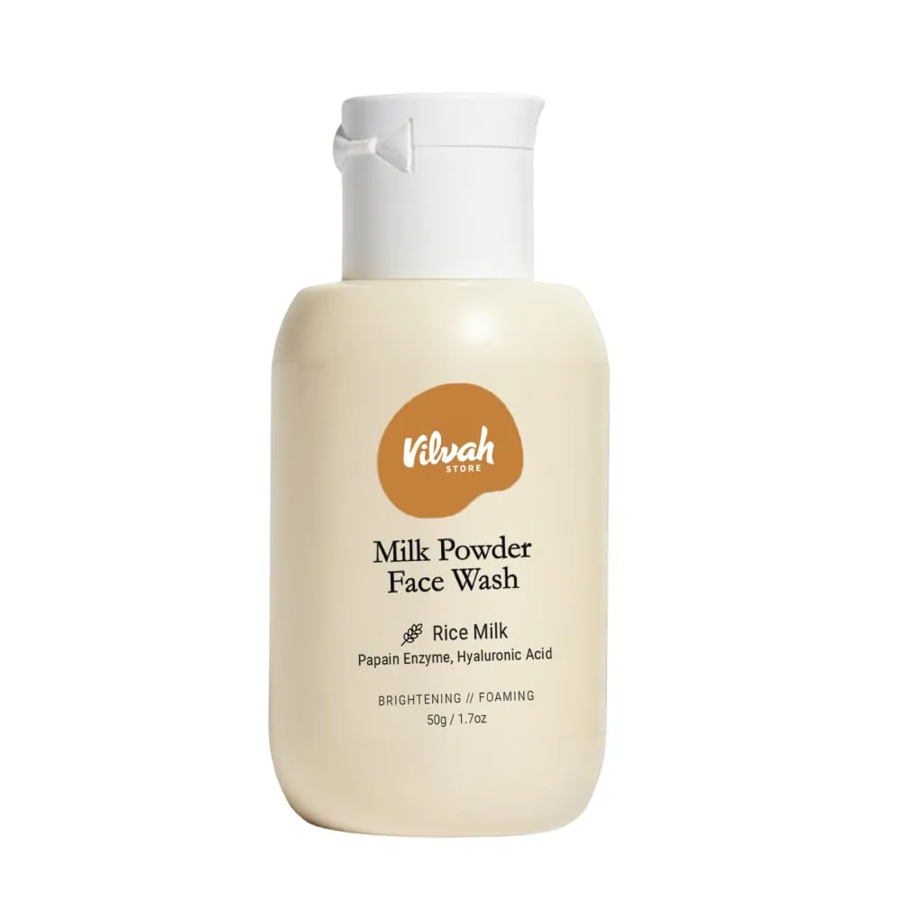 Vilvah Store Milk Powder Face Wash | Powder-to-Foam Cleanser | Gentle Exfoliation & Hydration-1