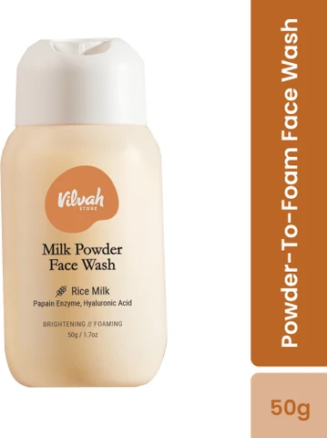 Vilvah Store Milk Powder Face Wash | Powder-to-Foam Cleanser | Gentle Exfoliation & Hydration-2