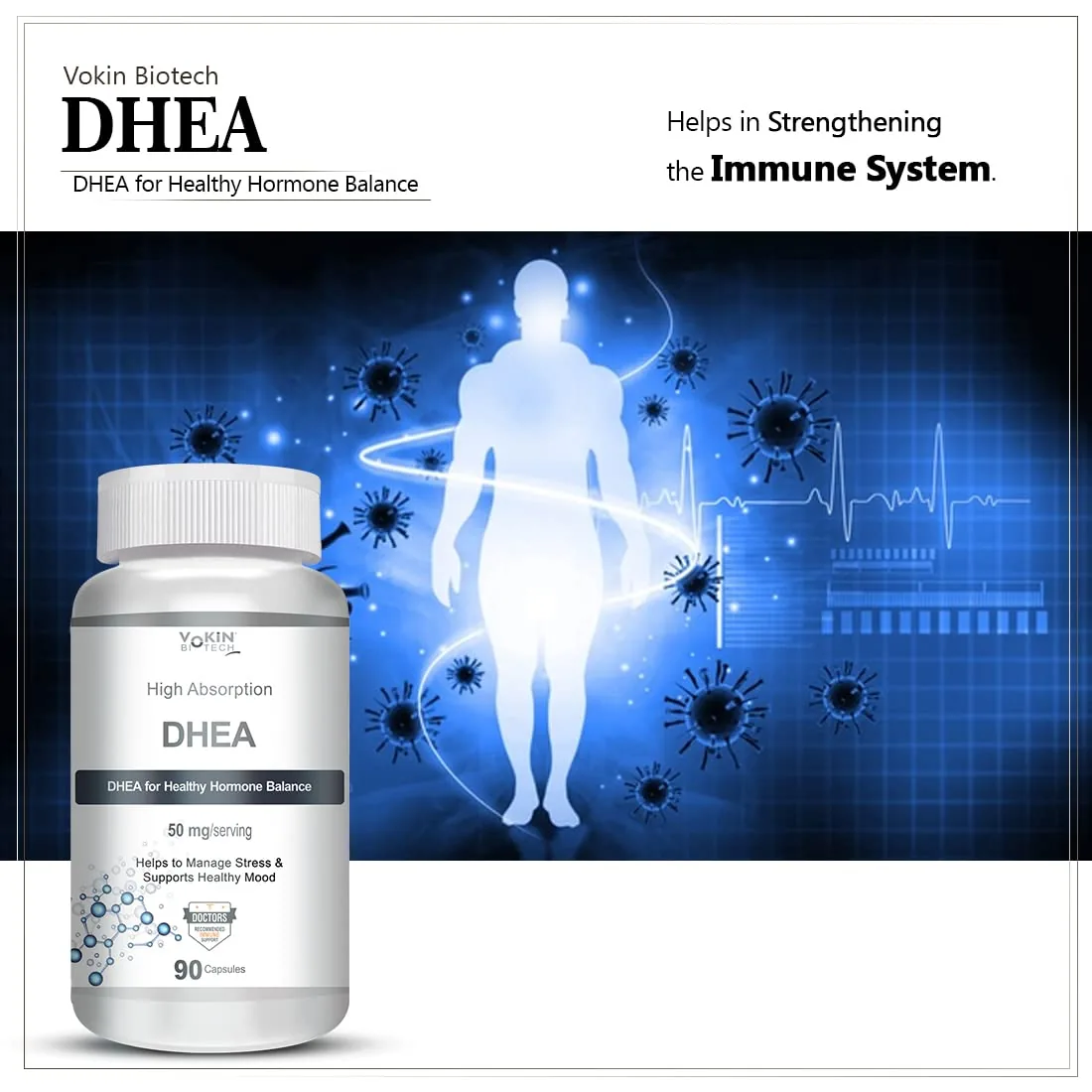 Vokin Biotech DHEA Capsules | Dietary Supplement | Supports Healthy Mood & Hormonal Balance-4