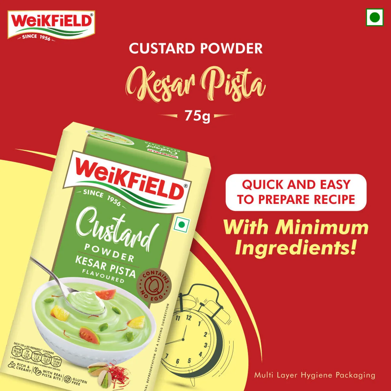 Weikfield Custard Powder - Kesar Pista Flavour-4