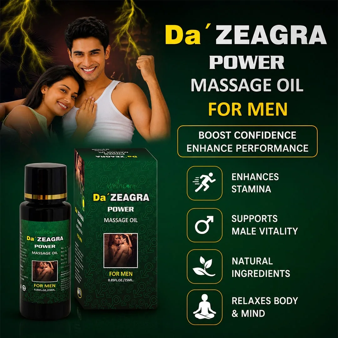 Well n Care Da' Zeagra Power Massage Oil for Men | Ayurvedic Herbal Massage Oil | Vitality & Strength Support-2