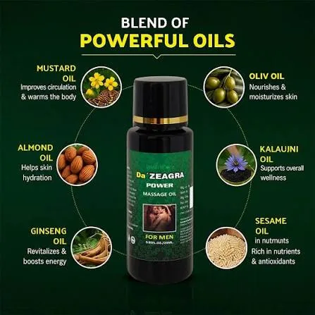 Well n Care Da' Zeagra Power Massage Oil for Men | Ayurvedic Herbal Massage Oil | Vitality & Strength Support-3