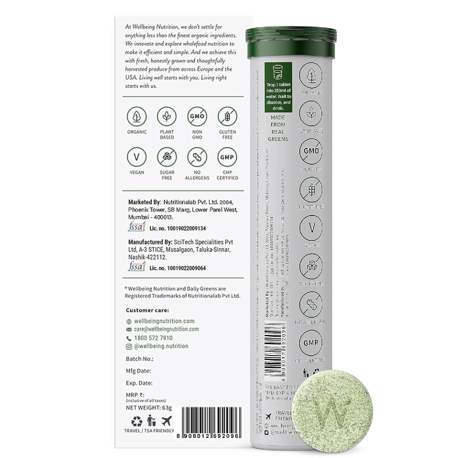 Wellbeing Nutrition Daily Greens Effervescent Tablets | Wholefood Multivitamin | Immunity & Detox Support-2