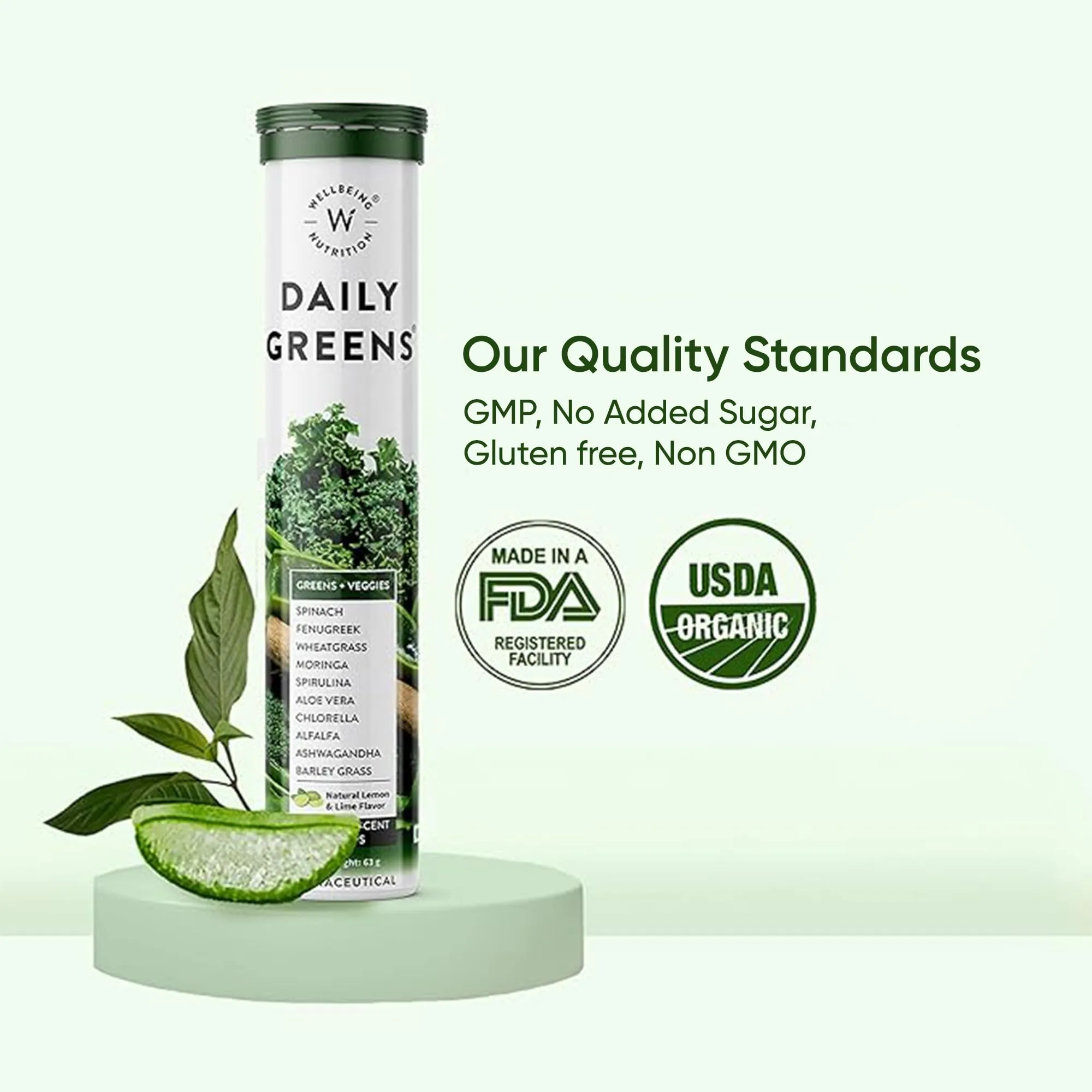 Wellbeing Nutrition Daily Greens Effervescent Tablets | Wholefood Multivitamin | Immunity & Detox Support-3